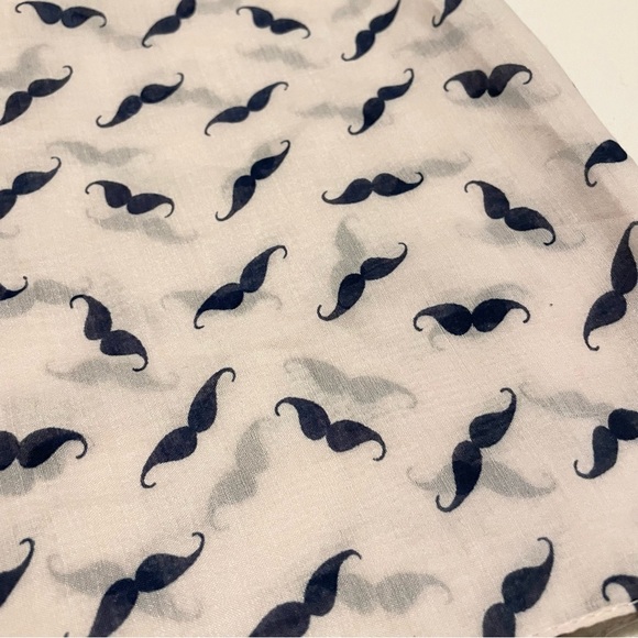 Mustache Print Scarf 64” x 21” - Picture 2 of 10
